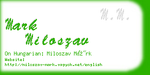 mark miloszav business card